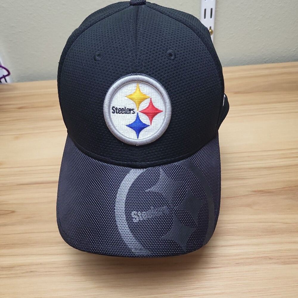 New Era Mens 39 Thirty Black Pittsburgh Steelers NFL Team Baseball Cap Size M/L